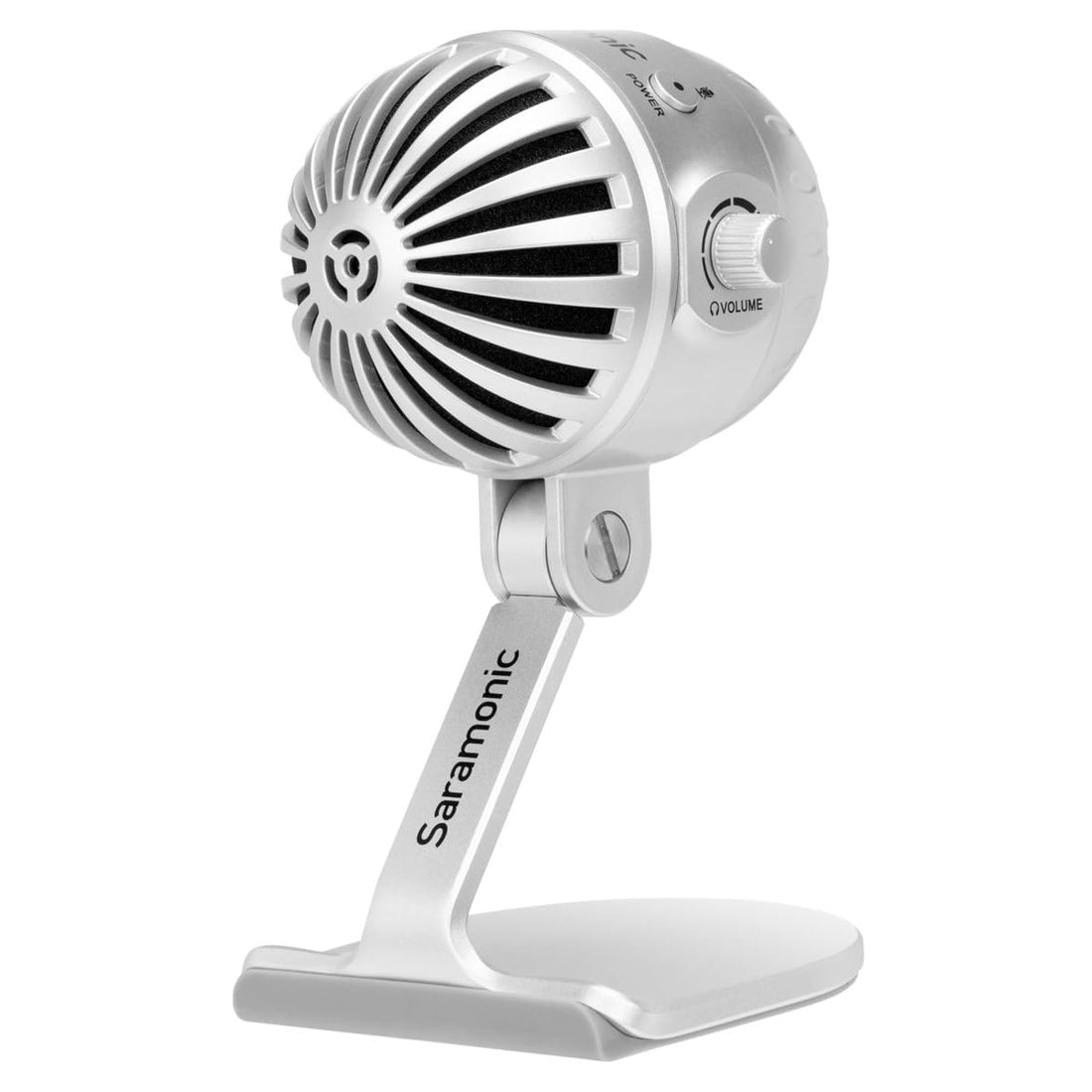 Saramonic Multi-Pattern Large Diaphragm Desktop USB Studio Microphone with Headphone Output (SmartMic MTV500),Silver,SMARTMICMTV500