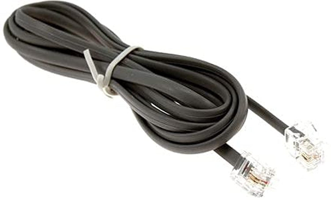 Telephone Extension Cord Cable Line Wire with Standard Rj-11 (Black)