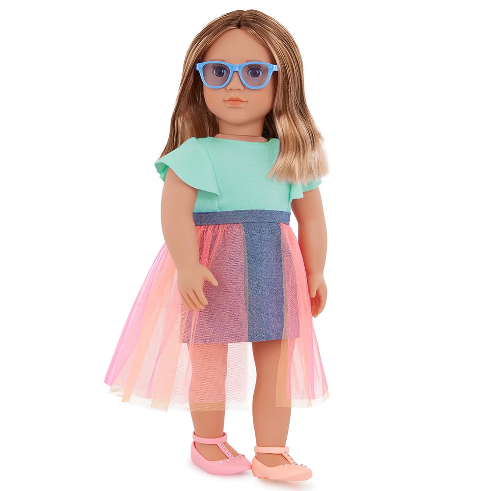 Our Generation - Doll w/Denim & Tulle Skirt Outfit - Lisa Doll OG - Lisa - 18-inch Fashion Doll in Tulle Skirt Outfit