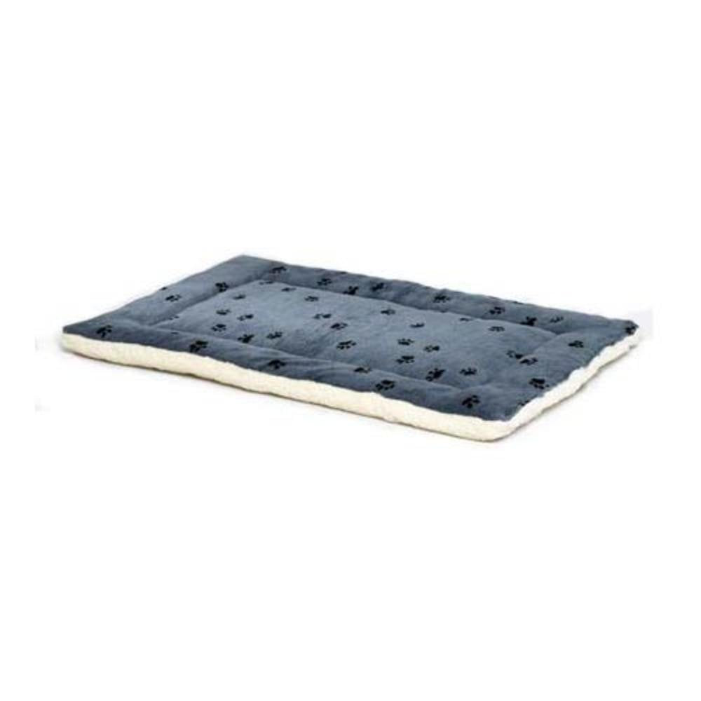 Reversible Paw Print Pet Bed in Blue/White, Dog Bed Measures 52L x 34W x 3.8H for Giant Breed Dogs, Machine Wash
