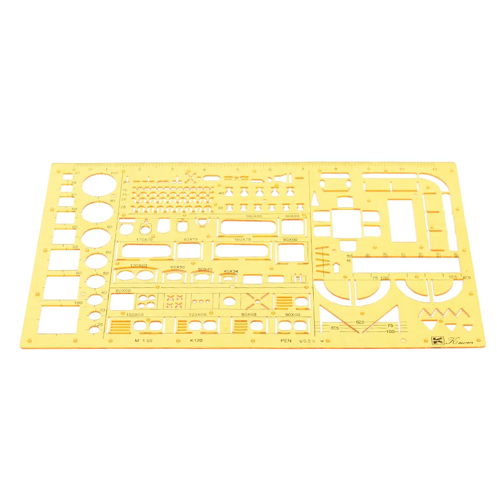 Elmaayergy K120 Plastic Ruler With Scientific Shapes With Durable Material, Suitable For School And Home