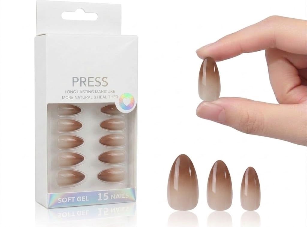 PRESS ON NAILS- 15pcs Medium -False Nails, Perfect For Parties, Comes FACE-OVAL WITH ONE SHEET DOUBLE FACE-MIX COLOR - MIX COLOER -NO6