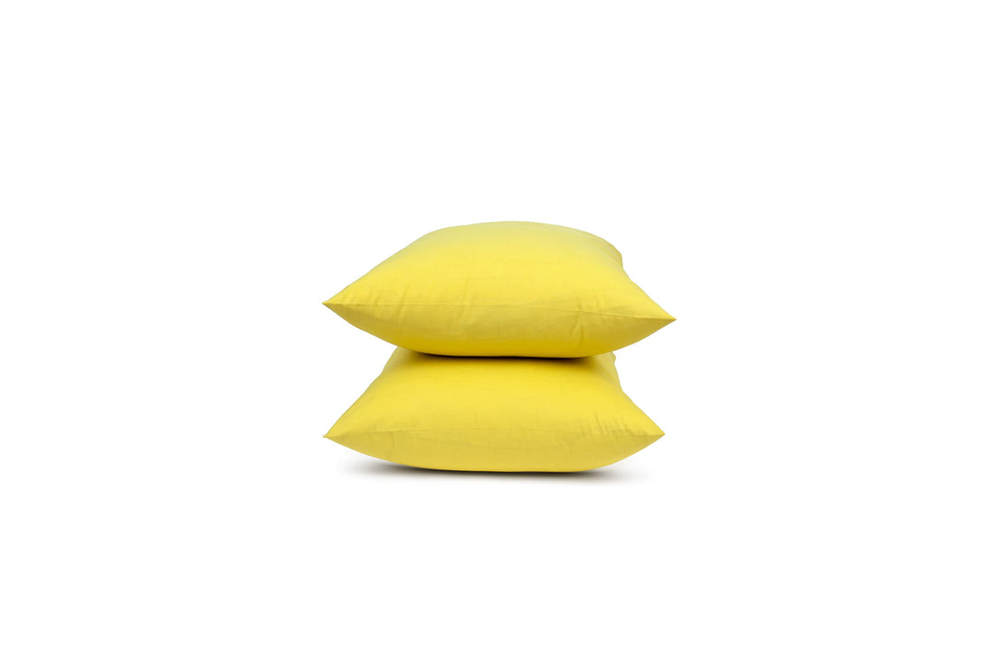 Home of linen-cotton pillow case set, size 50 * 70cm, lemon