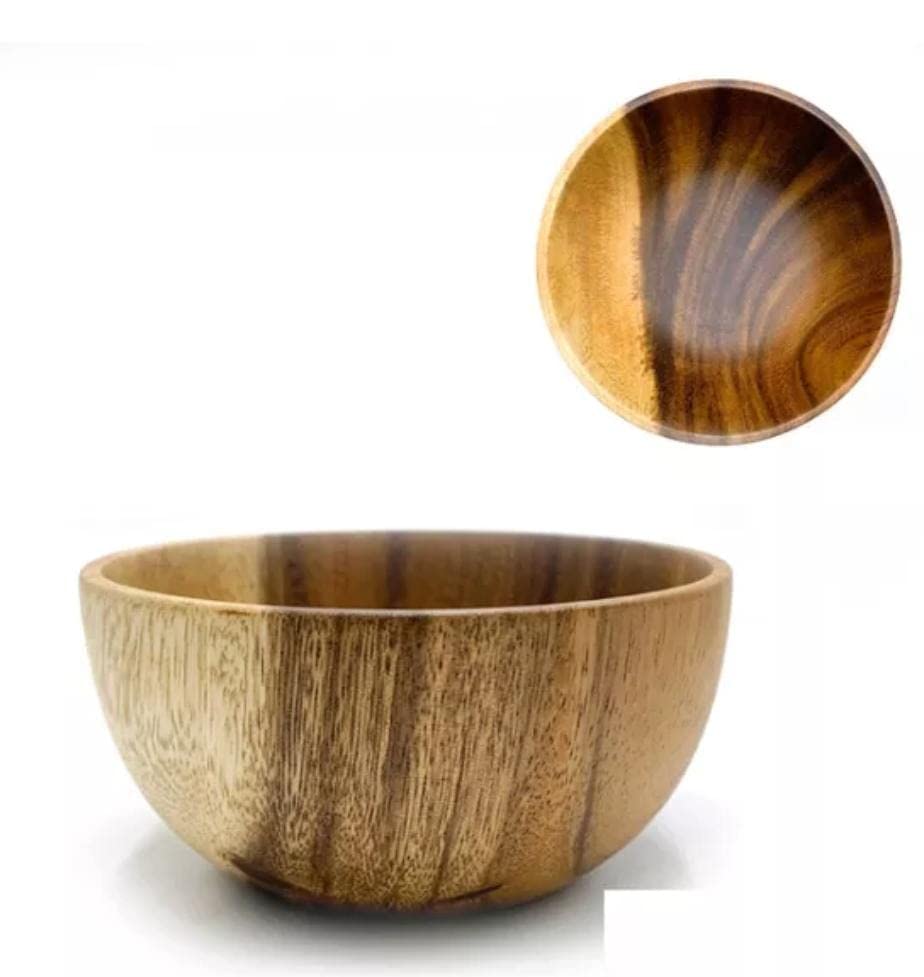 Hayah Wood - Medium wooden bowl - بولة خشب وسط