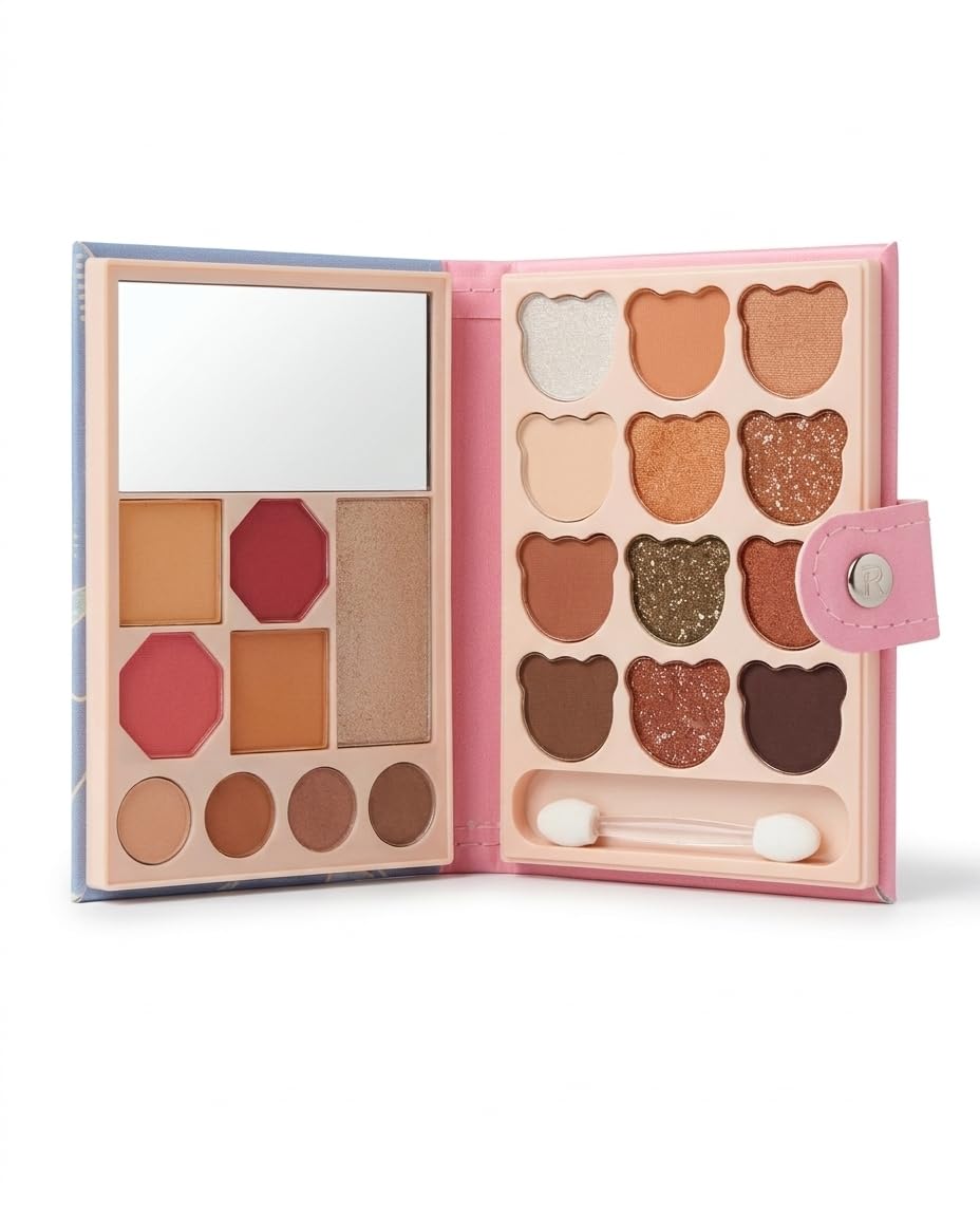 Sandra-Cosmetics Makeup Palette Set with Compact Powder, Eyeshadow, Blusher and Highlight, Matte and Shimmer Finish, Long Lasting, Full Coverage