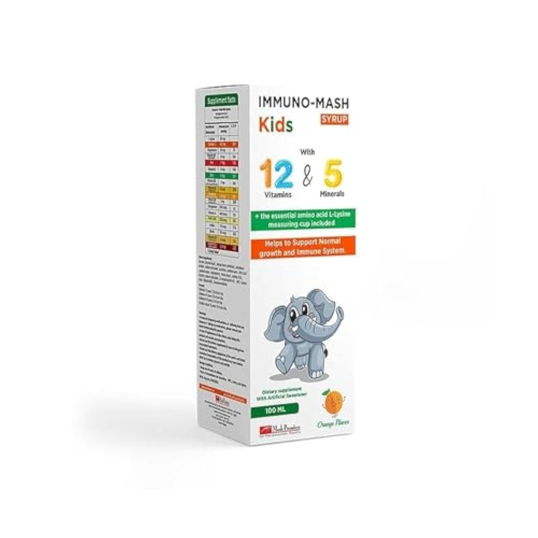 kids 12vitamin and 5 minerals +L-Lysine for normalgrowth and strong immunity 100 ml Syrup