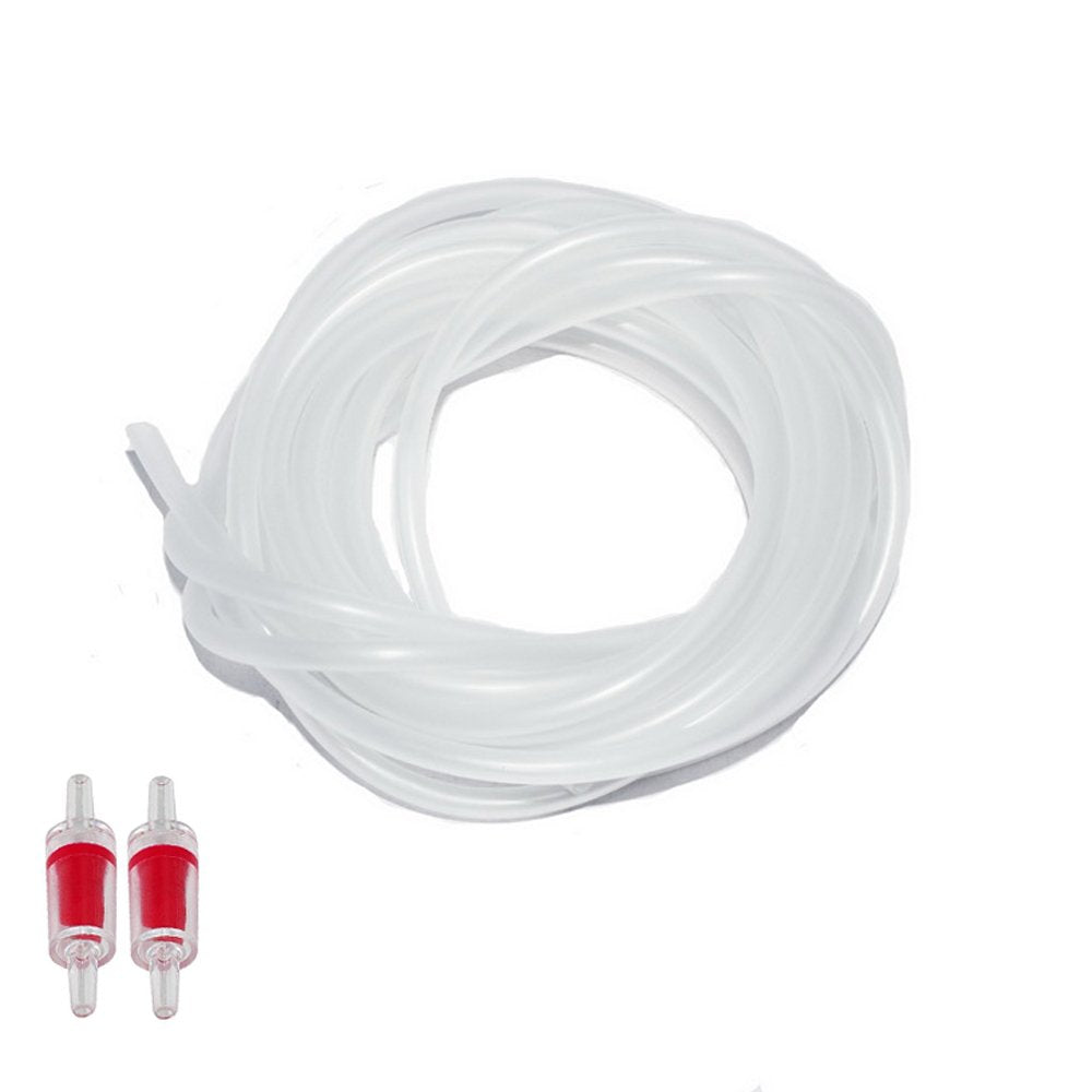 6 mm aquarium hose/silicon tube with 2 check valves, for 4 mm socket, 5m long, transparent, silicone, for aquarium fish tank air pump