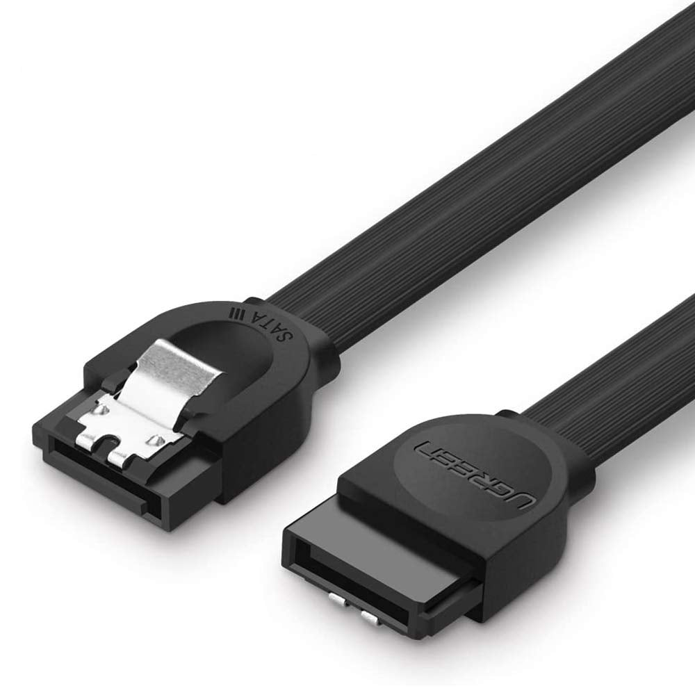 UGREEN SATA Cable 3.0 To Hard Disk Drive HDD SSD ODD 6Gbps High-Speed Data Plug Cord, Straight To Straight (0.5M) - Black