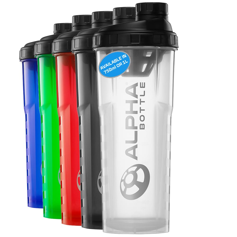 Alpha Designs Alpha bottle v2 anti-bacterial bpa and dehp free protein shaker with biocote technology (clear, 1000ml)