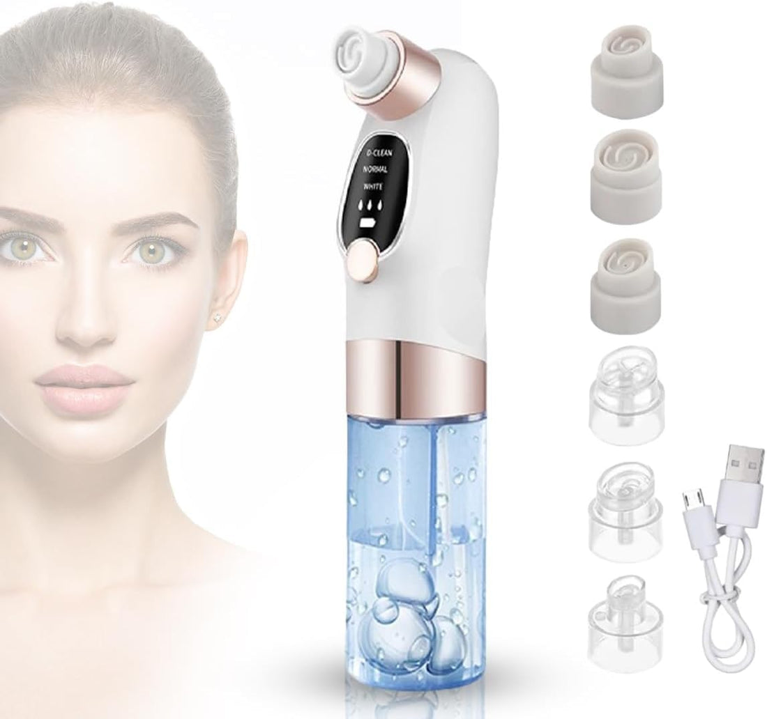 Blackhead Remover Vacuum Cleaner Electric Facial Pore Cleaner With Water Cycle System For Acne Pimples Comedone Extraction Skin Care Tool (White)