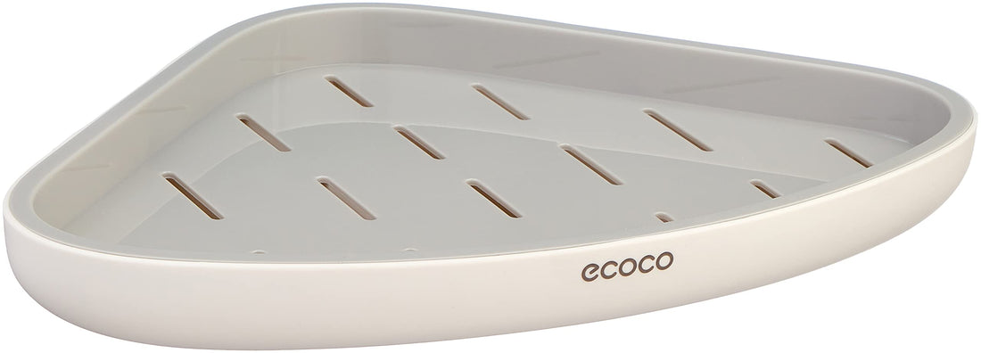 ECOCO E2030 Corner Shelf Bathroom Elbow Corner Shelf Multipurpose Soap Holder - White Grey