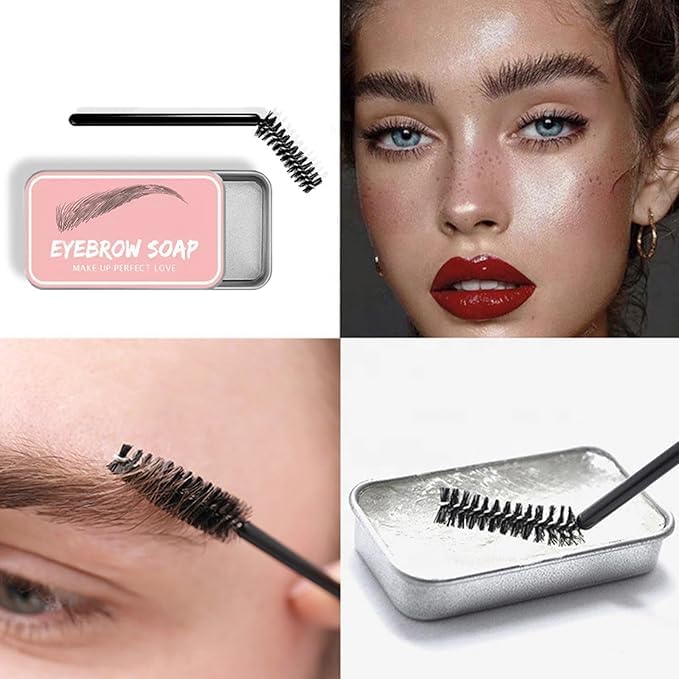 Eyebrow Gel Clear, Brow Gel Eyebrow Wax Eyebrow Pomade Eyebrow Glue Brow Soap Brow Wax Kit, Waterproof Long Lasting Smudge-Proof Eyebrow Styling