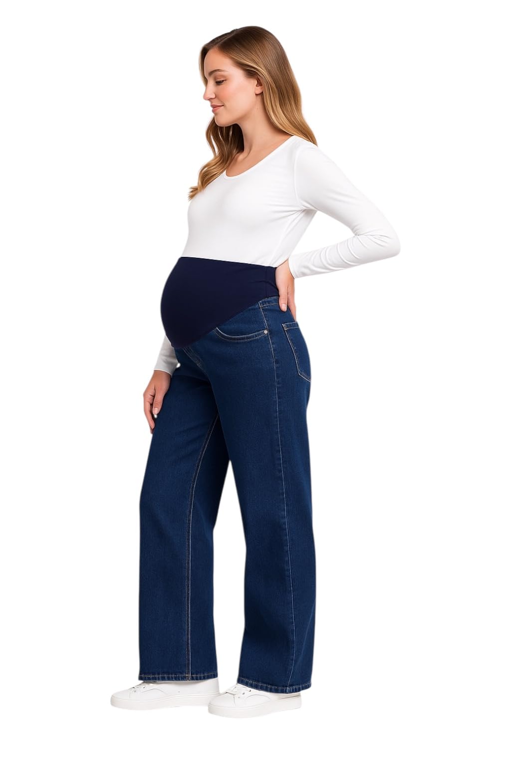Astret Maternity Jeans with Side Tapes - Modern Design and Exceptional Comfort for Every Stage of Pregnancy