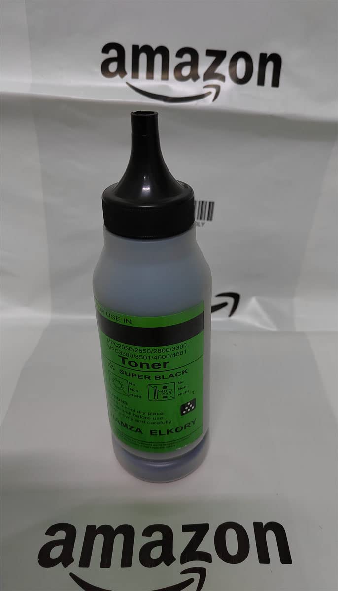 ONE COLOR Toner Refill for Ricoh Aficio MPC 2030, 2050, 2350, 2530, 2550, 2800, 3300, 3500, 3501, 4500, 4501 Color Laser Multifunction Printers (BLACK) - One Black Toner Bottle (200 Grams)