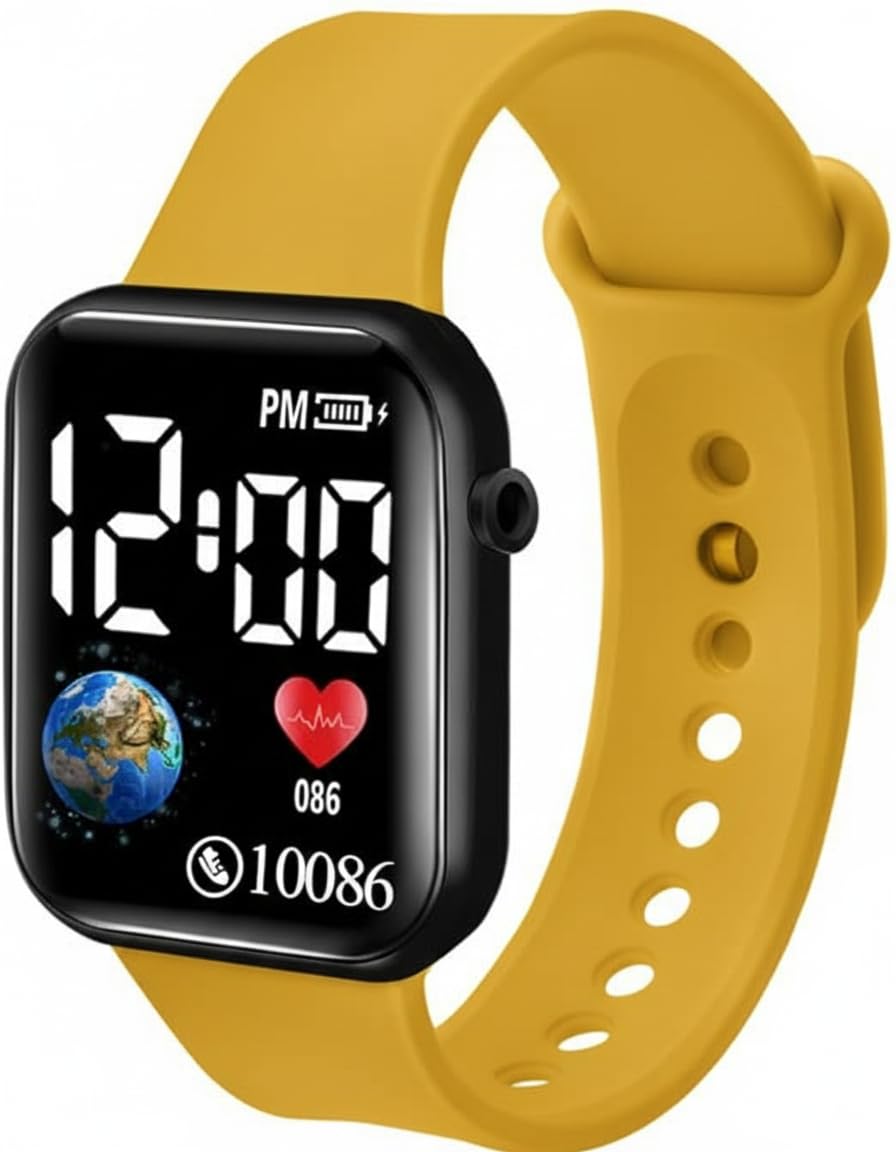 KIDSZONE Digital Watch for Kids Cool Smart Watch – Perfect Everyday Companion Wristwatch (Yellow)