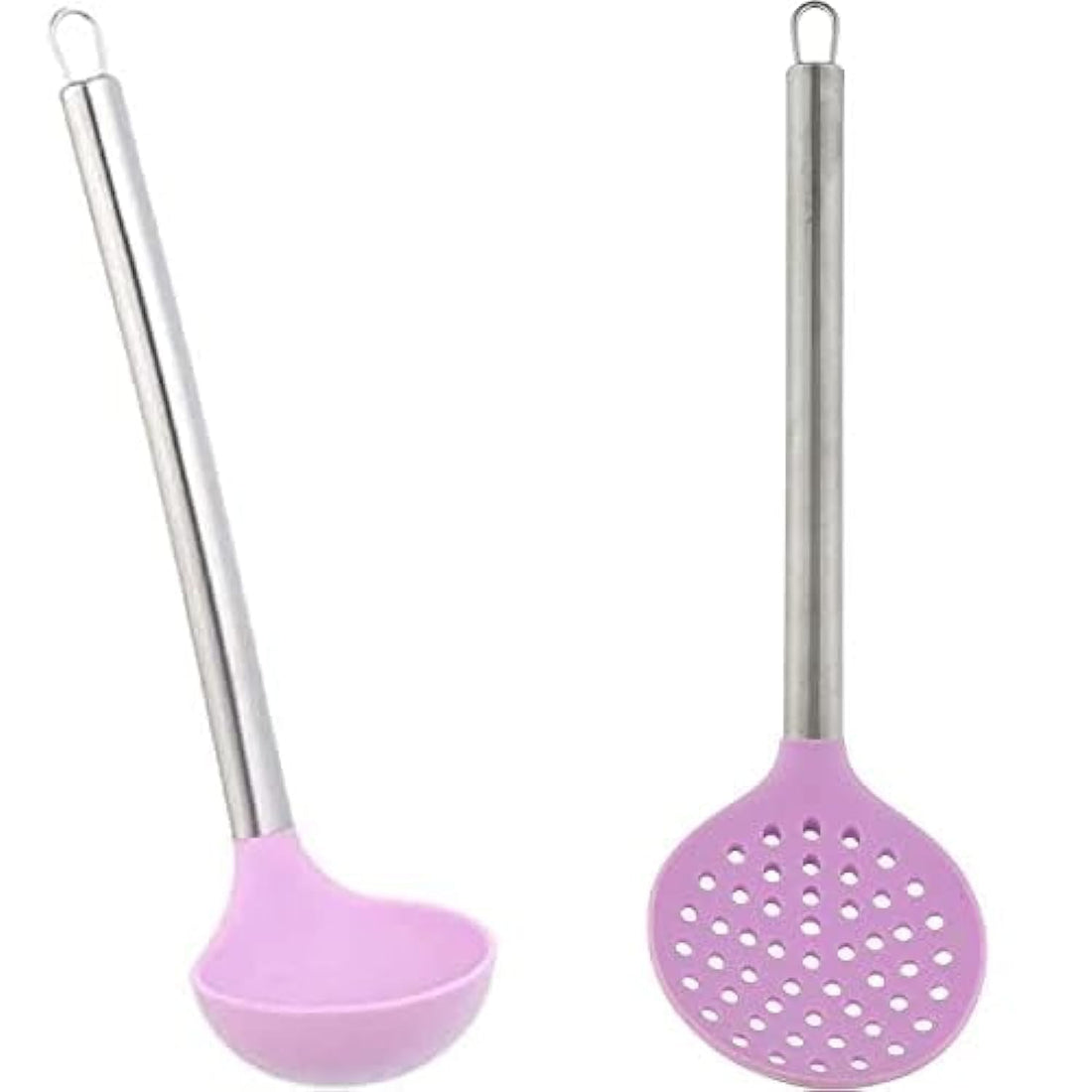 Silicone hand stainless steel scoop - assorted colors + Jasin stirring food hanging silicone - 8 x 11 inches