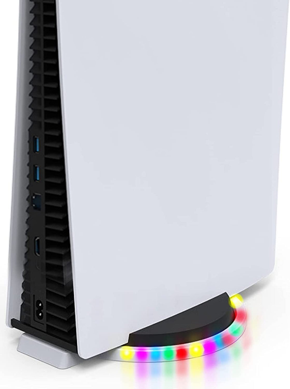 New World RGB LED Light Stand for PS5 Console, Adjustable Console Base Vertical Stand with 4 Light Modes for Playstation 5 Console, PS5 Atmosphere lamp Base LED Stand Light