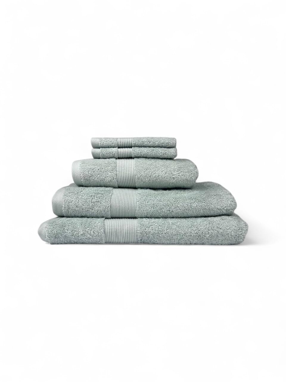 Move In Bundle (5 Pieces) – 2 Face (33x33 cm), 1 Hand (50x100 cm), 1 Bath (70x140 cm), 1 XL Bath (90x160 cm) – 100% Egyptian Cotton – 600 GSM – Mint Green