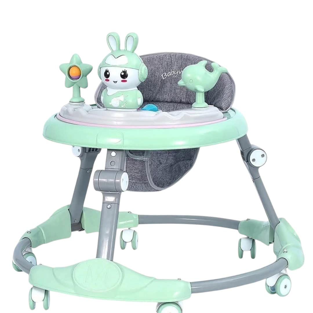 Walkerr with Easy Fold Frame for Storage with music and Can be used as a dining table and as walker, Ages 6 Months +Multicolor BY THE MALL (GREENBLUE)