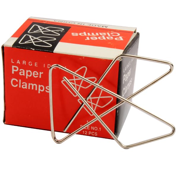 Ding Li Binder Clips Box Large Triangle 12 Clips No. 1