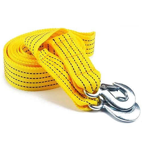 3m 3 tons yellow nylon tow rope with hook(one year gurantee) (one year warranty)