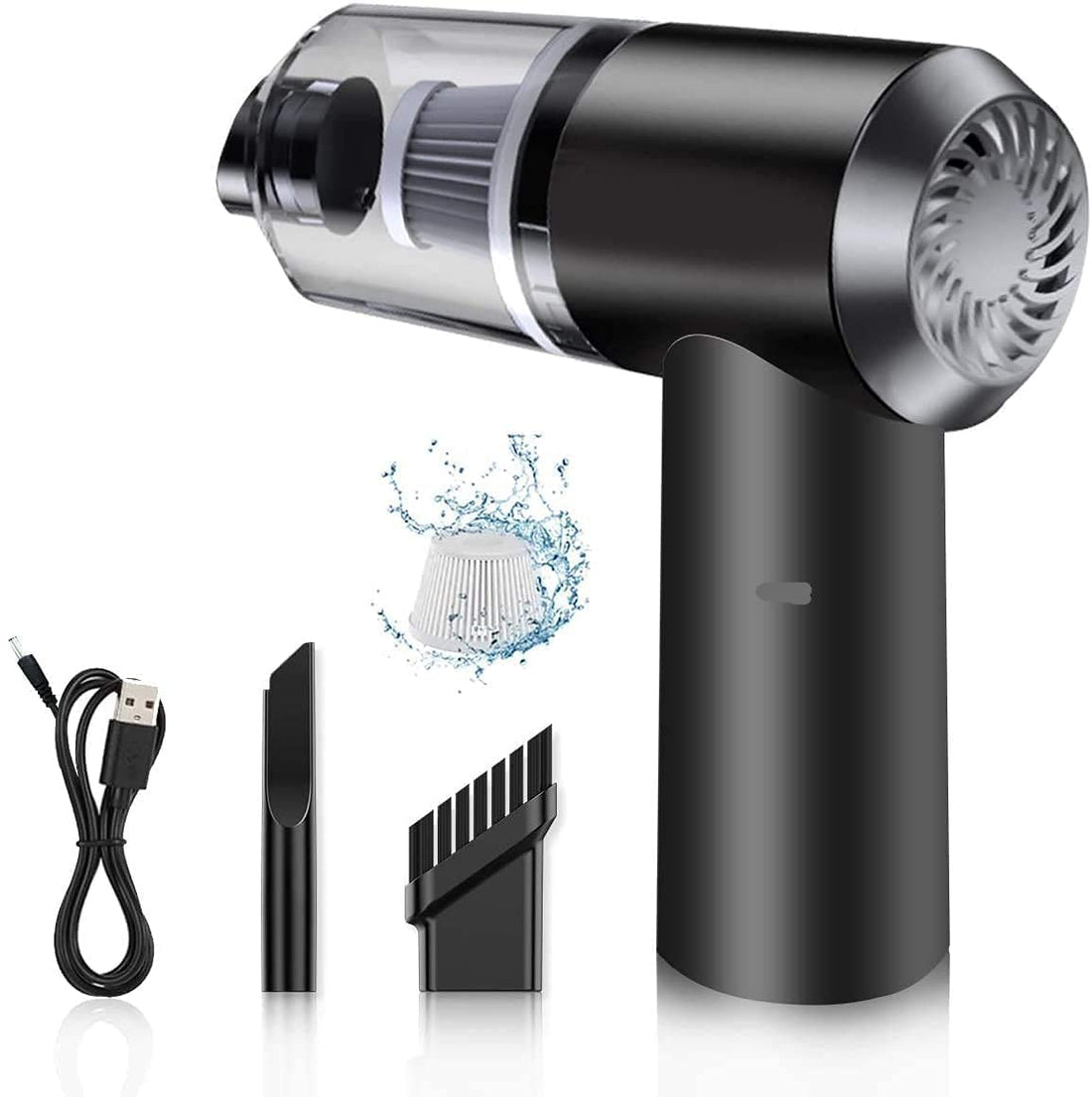 Vacuum Cleaner Dust Collection/Lighting 2 in 1 Car Vacuum Cleaner 120W High-Power Handheld Wireless Vacuum Cleaner Home Car Dual-use Portable USB Rechargeable Set of 1 Black
