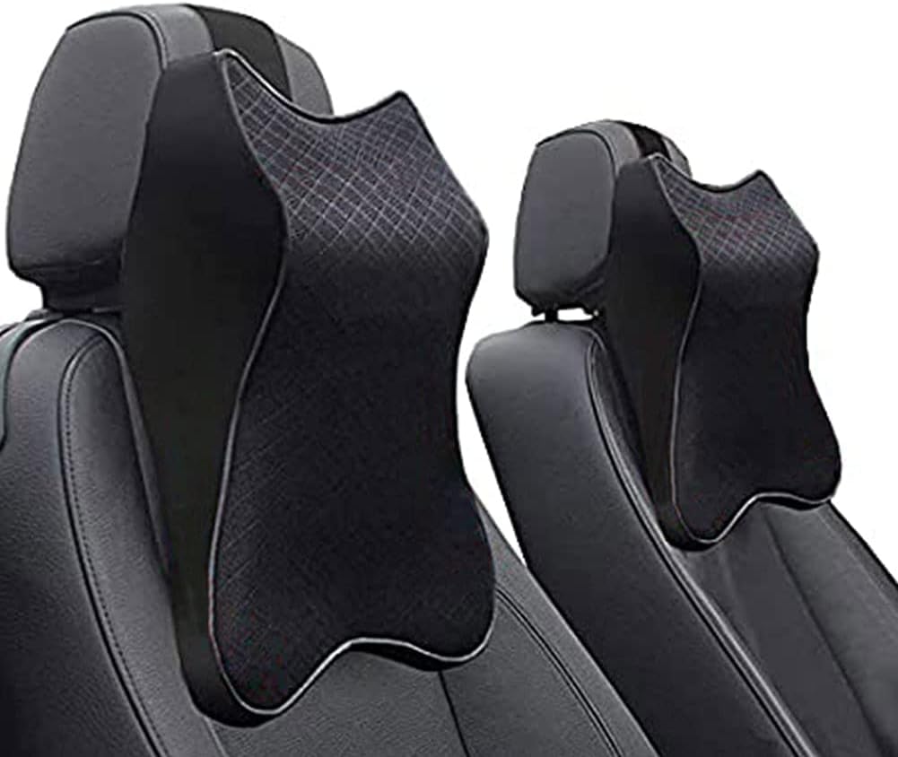 Arsenio New Car Seat Headrest Neck Rest Cushion Durable Memory Foam Ergonomic Soft Comfortable Car Seat Headrest Removable Breathable Cover for Neck Back Pain (Car Headrest Pillow)