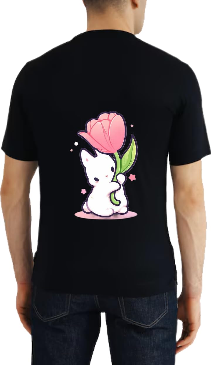 Cute Bunny T-shirt back Black