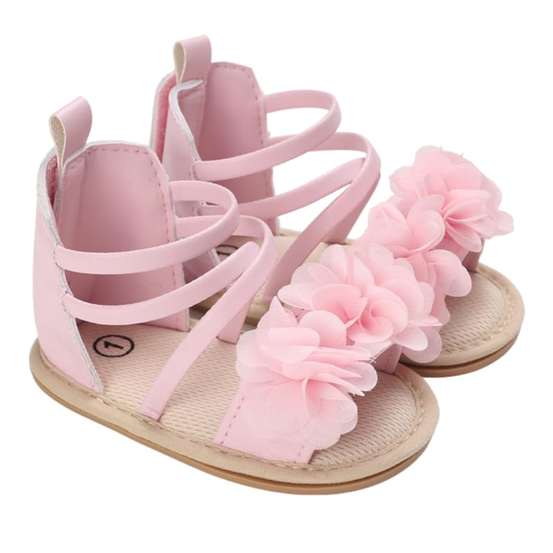 Mix&Max baby-girls Synthetic Leather Sandal Shape Flower Flat Sandal