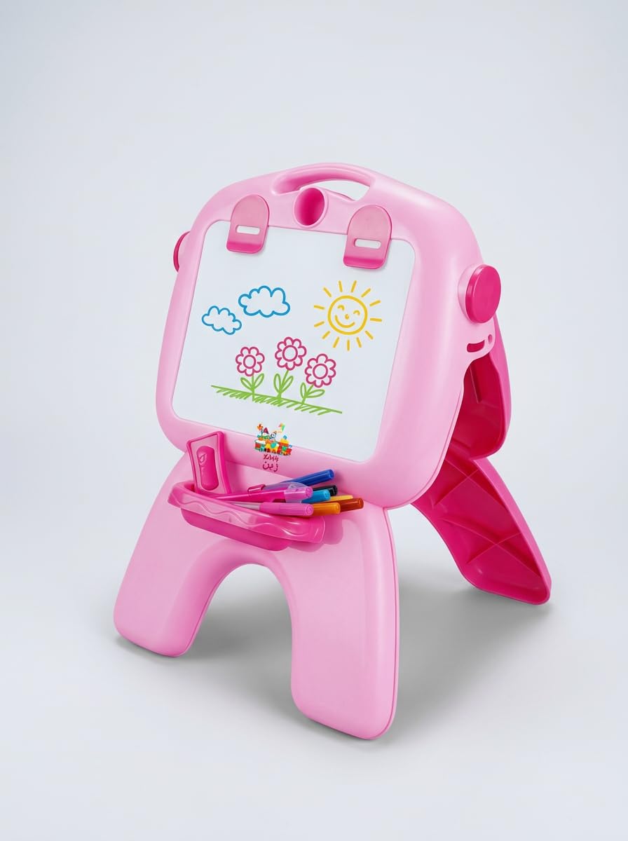 GHAZAL pink educational drawing board for children, and it is foldable and portable.