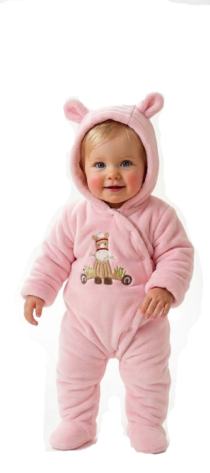 Baby Winter Velvet Romper with 100% Cotton Lining and Warm Fiber Filling – Soft, Cozy, and Comfortable Outfit (Thomas & Splendor)
