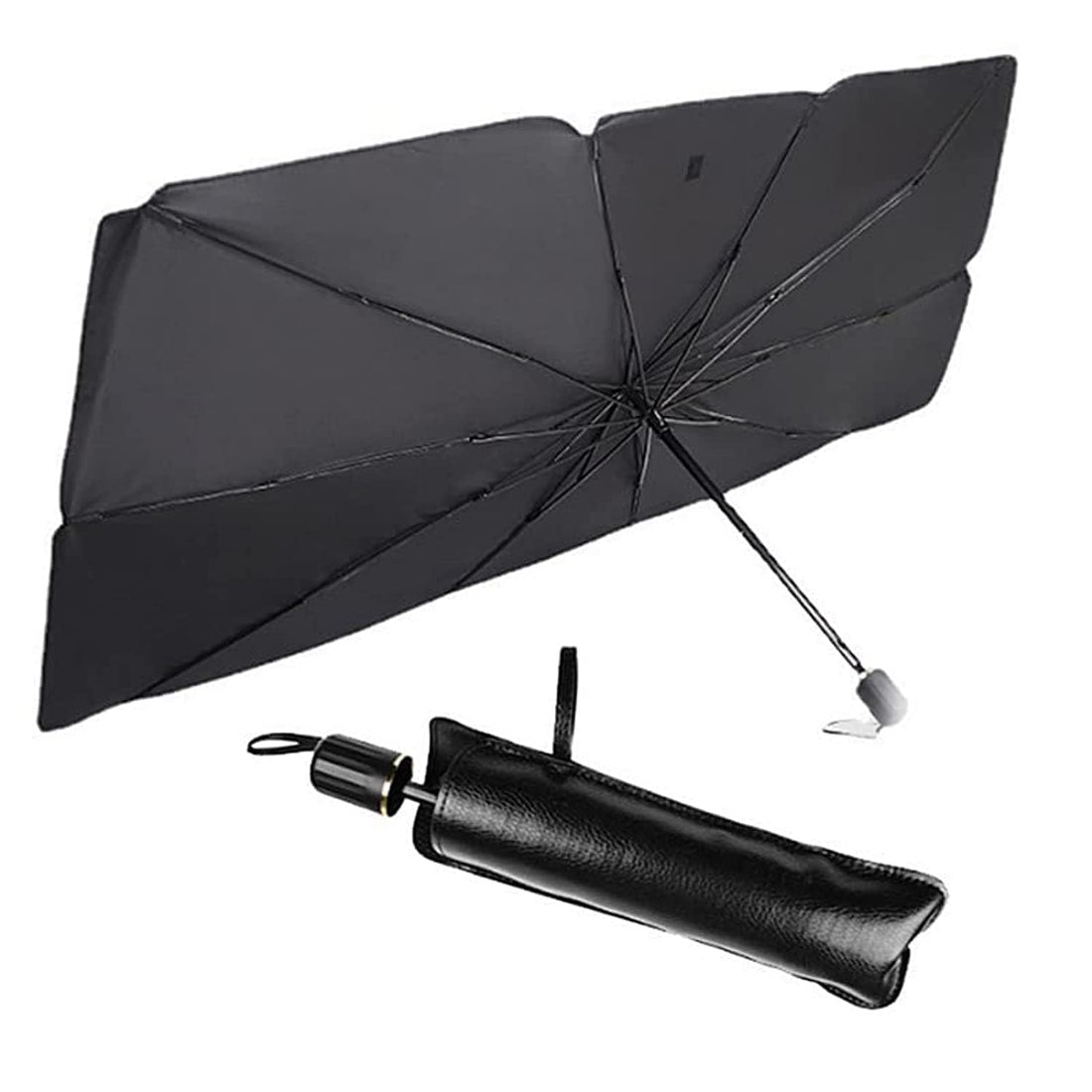 Foldable Car Windshield Sun Shade Umbrella, 122x65cm Sun Visor Protector Blocks UV Rays & Heat, Keeps Vehicle Interior Cool, Compact Sun Blocker Fits Most Cars, SUVs, and Trucks