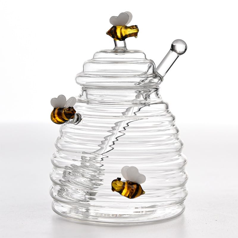 Next Store Glass Honey Jar – Elegant Honey Container with Airtight Lid and Practical Wooden Ladle, Ideal for Kitchen Honey and Syrup Storage and Everyday Use (Figure 2)