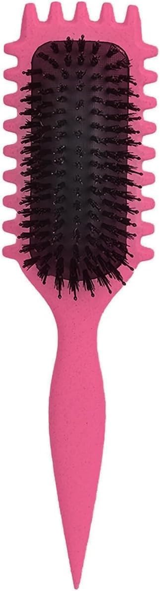 Curl Defining Hair Brush – 3-in-1 Curly Brush Set with Detangler Paddle, Vented Flex Brush & Root Lift Pick – Wet/Dry – Multiple Colors & Shapes (Pink, Curl Defining Brush)