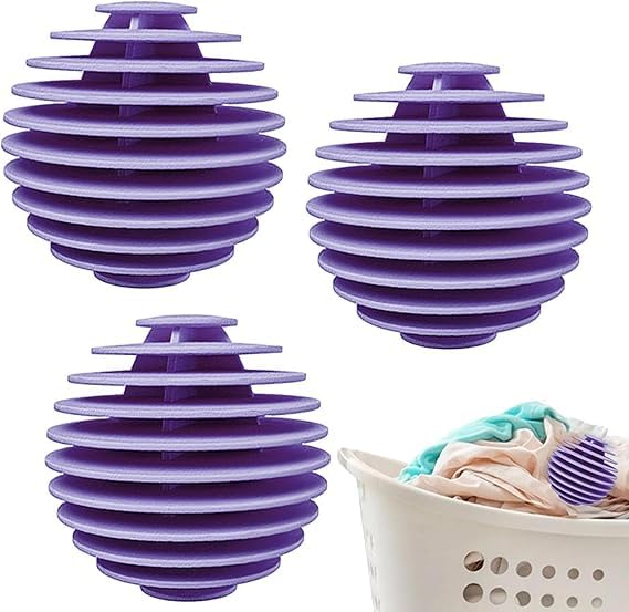 HOMERA 4 Pieces Laundry Washing Balls Rubber Anti Tangle Design Reusable Lint and Hair Remover Softening Balls for Cleaner Clothes Wash