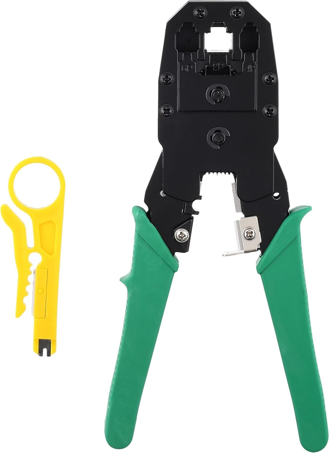 G-Power 3-in-1 Crimping Tool – RJ45/RJ11/RJ12 Network Cable Crimper with Built-in Wire Cutter & Stripper – Heavy Duty for PC & LAN Use