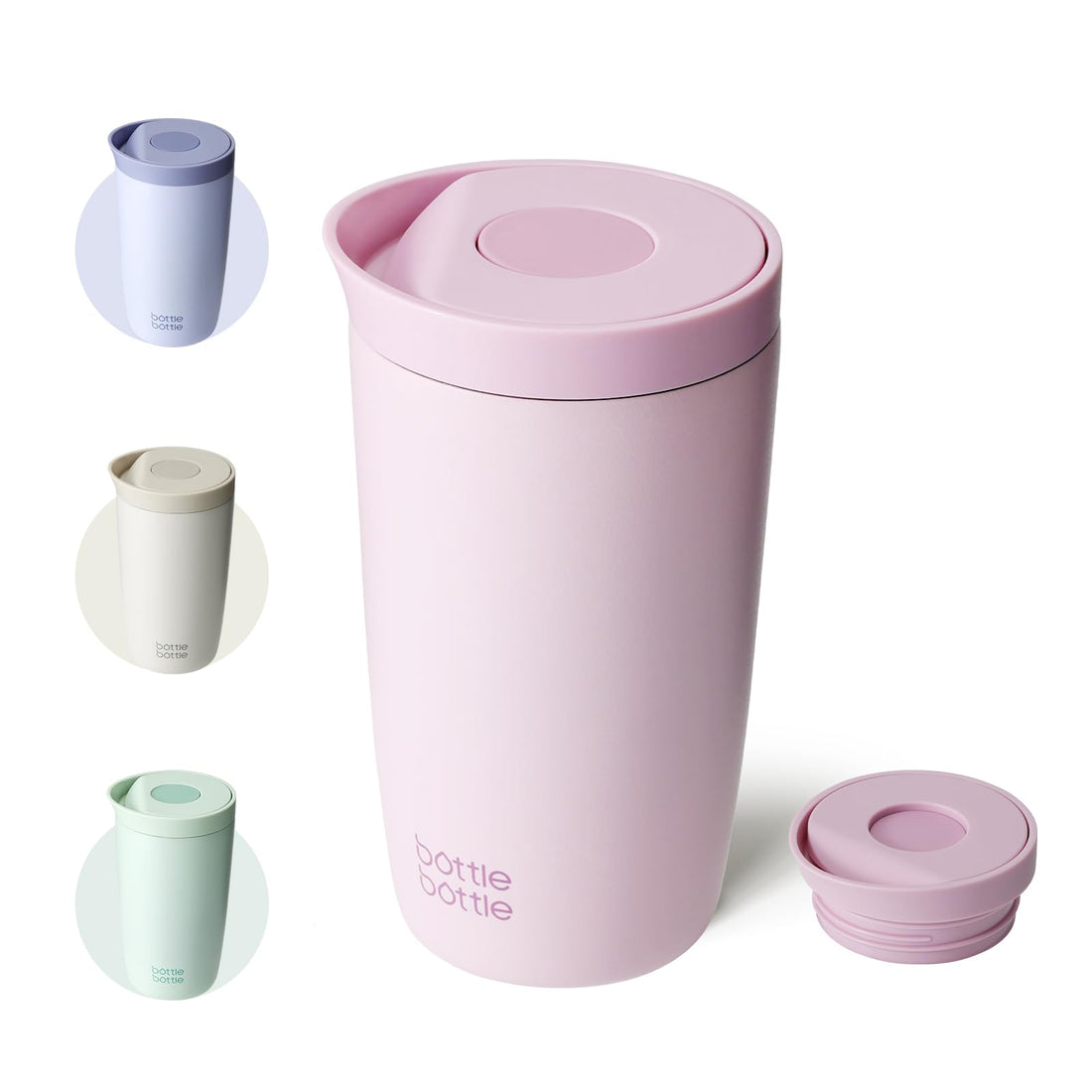 Insulated Travel Mug, Stainless Steel, 350ml, Push Button Lid, Keeps Cold for 12 Hours, Keeps Hot for 8 Hours, Stylish Design (Pink)