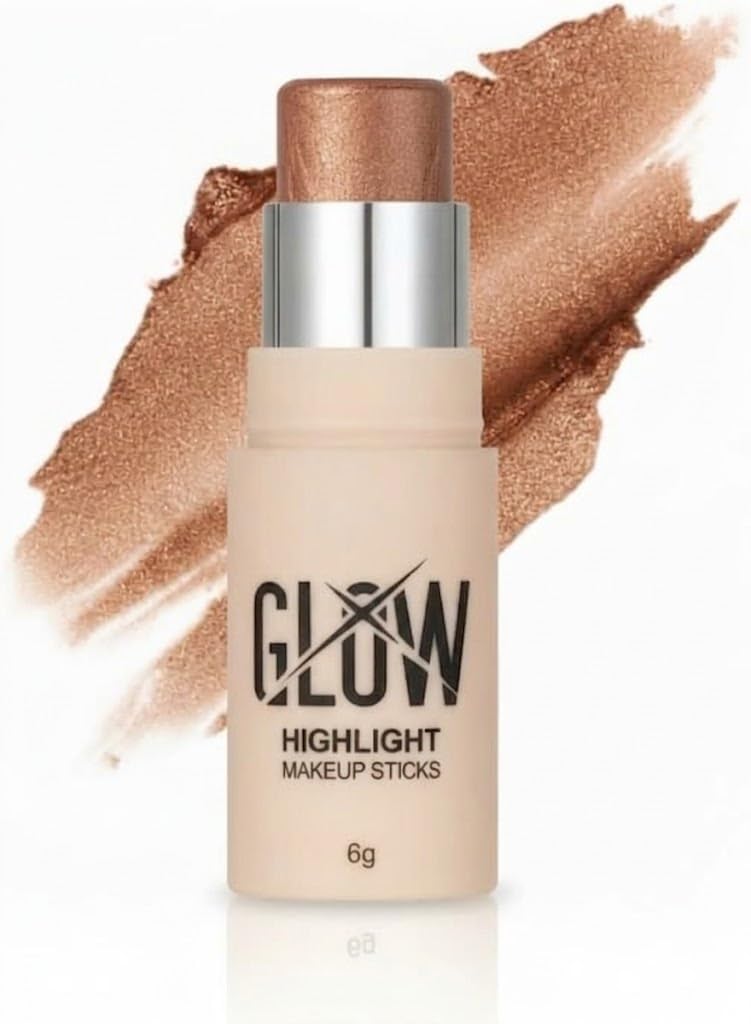 Highlighter Makeup Stick GLOW, Cream Glow Shimmer for a Radiant Finish, Easy to Blend & Long-Lasting Highlight Make Up for Face Eyes Lips (N3)