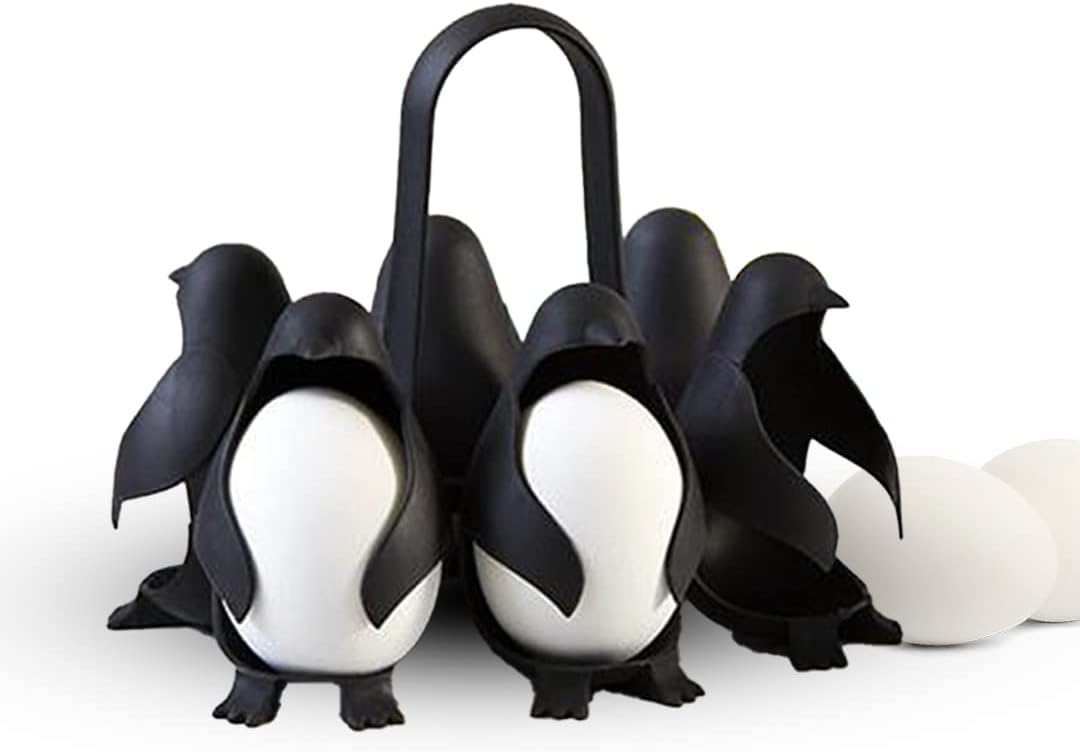 3 in 1 Penguin Egg Holder – Storage, Boil & Serve Eggs – 6 Eggs Capacity – Heat Resistant Plastic – Stylish & Fun Design for Kitchen & Fridge
