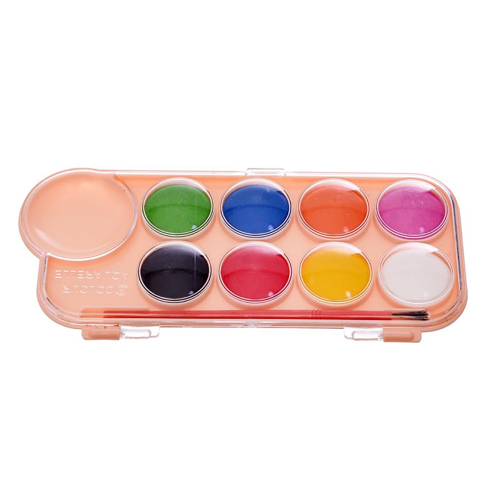Elmaayergy Y-28/YL83092-8 Water Colour Palette, 8 Colours, With Paint Brush With Durable Material, Suitable For School And Home