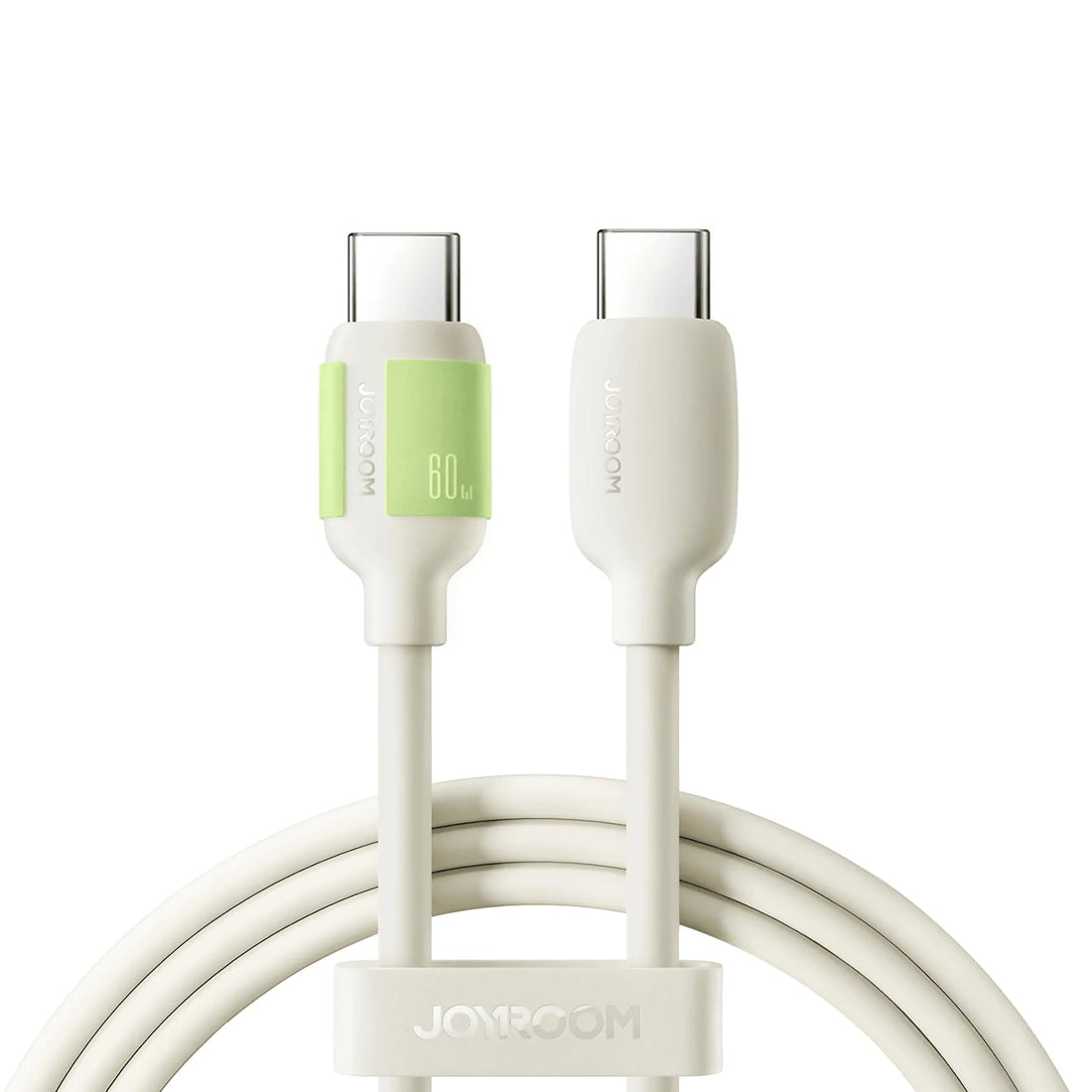 Joyroom S‑A53 Fluorescent Series 60W USB‑C to USB‑C PD Fast Charging & Data Cable, Glow‑In‑Dark Tip, 2M – High‑Speed Sync – Beige | 12-Month Warranty