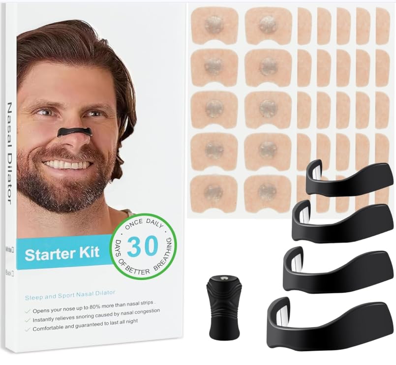 SKKAEO Nasal Strips for Snoring - Magnetic Nose-Strips(30 Pairs) for Breathing Sports and Sleep, Anti Snoring Device for Nasal Congestion