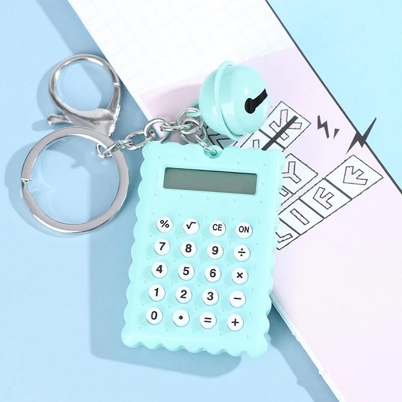 Keychain Mini Calculator with Built-in Battery 8 Digit LCD Display Basic Mathematical Operations Best Supplier Al-Israa (Green)