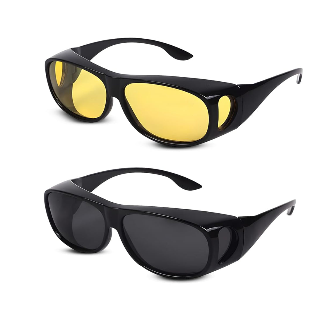 HD Vision Sunglasses, Maximum Protection, Fits Over Prescription Glasses, High Definition Lenses, Lightweight Design, Enhances Clarity & Color, 100% UV Protection