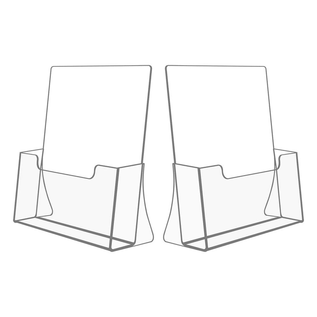 BEST MEDIA Acrylic Brochure Holder, 2-Pack Clear Literature Display Stand, 21.5 x 28 cm Countertop Organizer for Flyers, Magazines, Pamphlets, Booklets, Menus and Journals, for Office and Retail