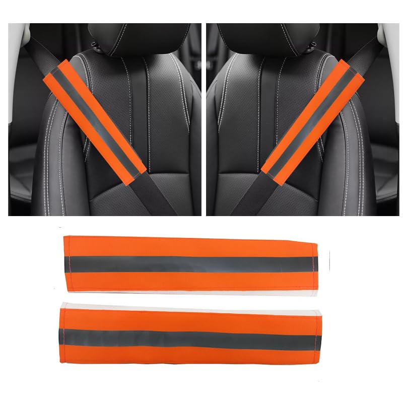 KaberMisr 2020 Car Seat Belt Pads & Covers - Reflective Seat Belt Shoulder Pads (2 Pieces, Phosphory, Code:4986)