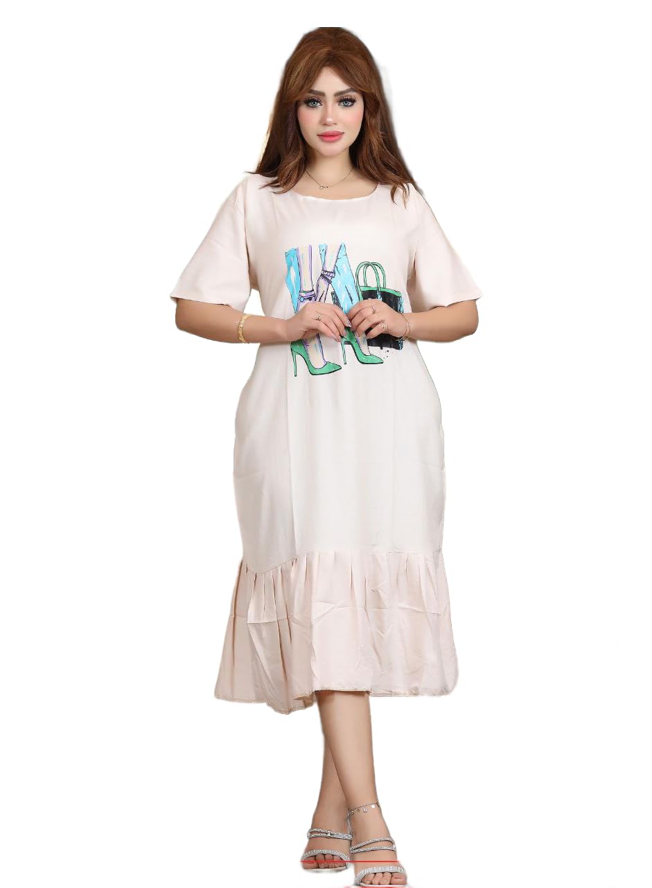 Sondos Home dress, made of viscose, shrink-treated cotton, fits from 60 kg to 90 kg