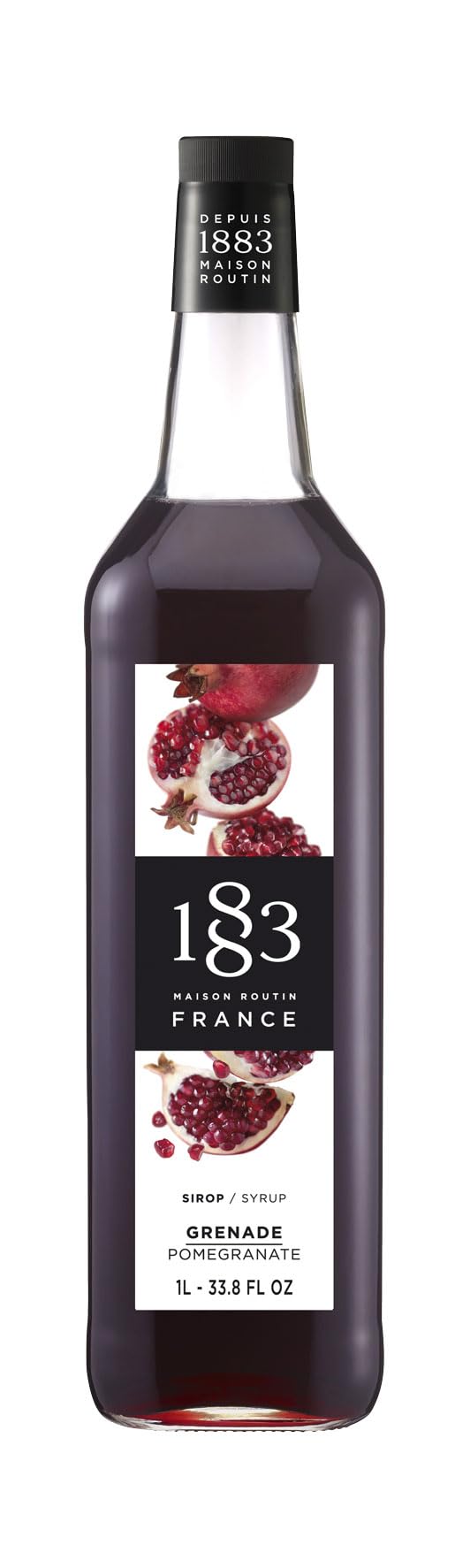1883 MAISON ROUTIN FRANCE, Pomegranate Syrup, Glass Bottle, 1 Liter, Made in France