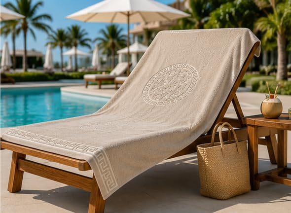 QBED Luxury Velvet Beach Towels Different Fashion Style - Size 90 x 180 cm - Fast Absorbent and Dry - Soft Bath & Beach Towels for Summer, Swimming and Trips (Code 15)