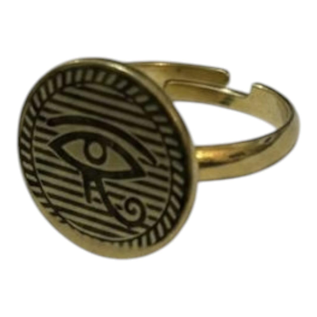 Ancient Egyptian Eye of Horus Stainless Round Ring Adjustable Pharaoh Antique Engraving Ring 1 Piece